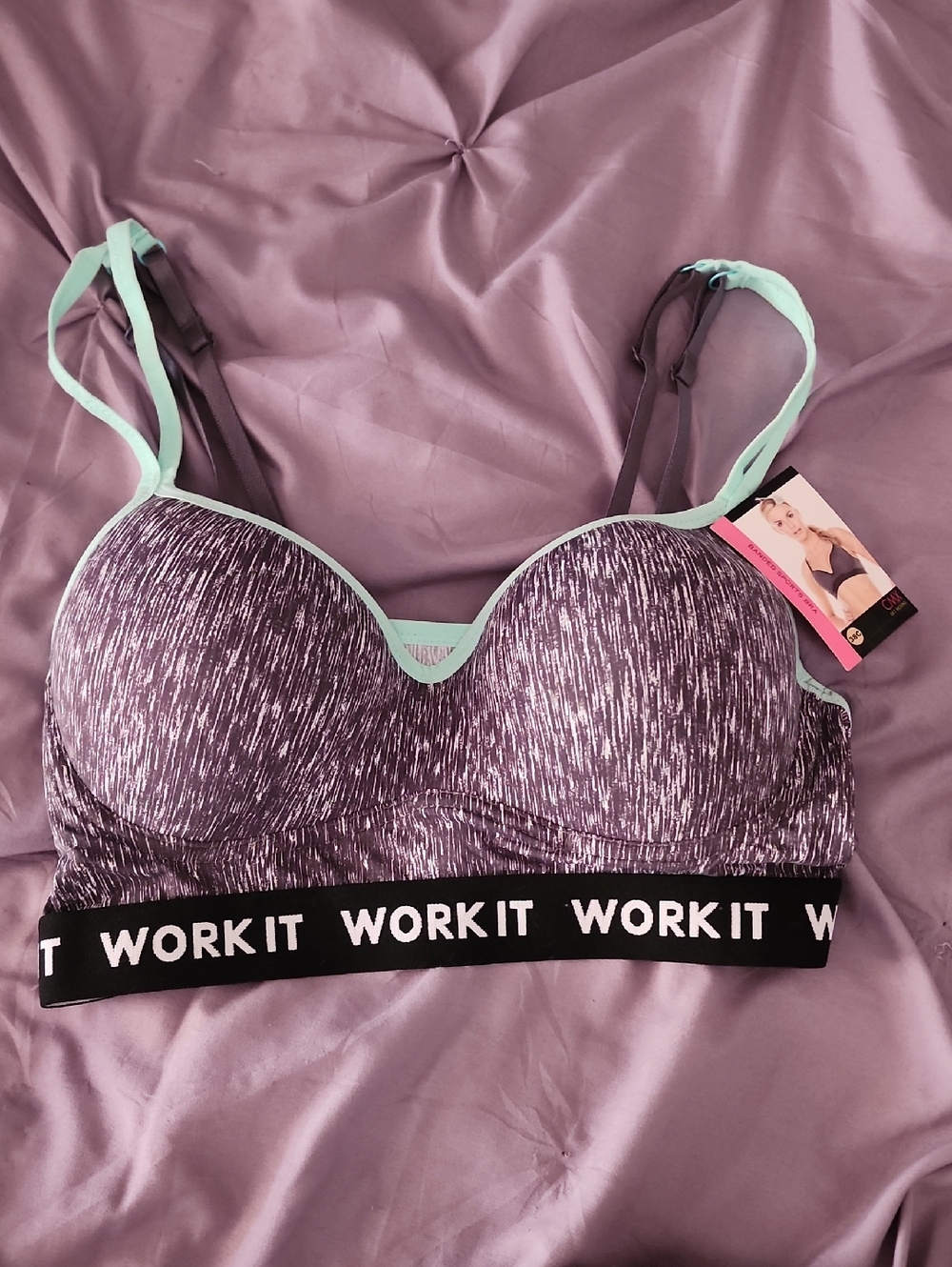 "WORK IT" Sports Bra 🩶